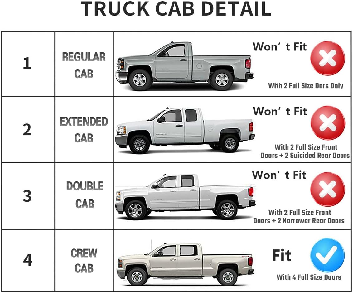Window Visors Compatible with 2004-2012 Chevy Colorado/GMC Canyon Crew Cab Outside Wind Deflectors Sun Rain Guards 4pcs 94133