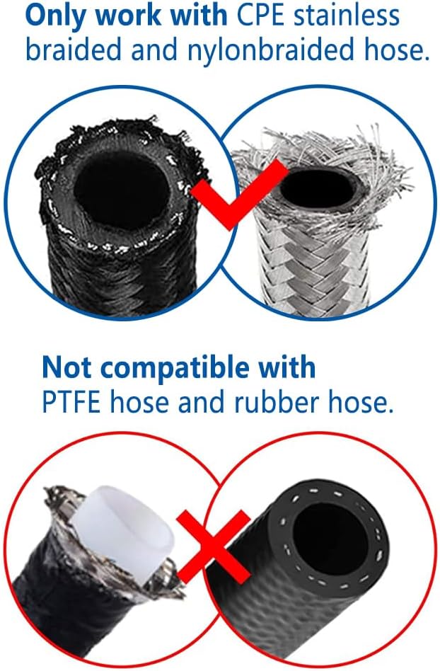 LokoCar 12AN Hose End Fitting 0 Degree Straight Swivel For CPE Braided Hose Black 2Pcs