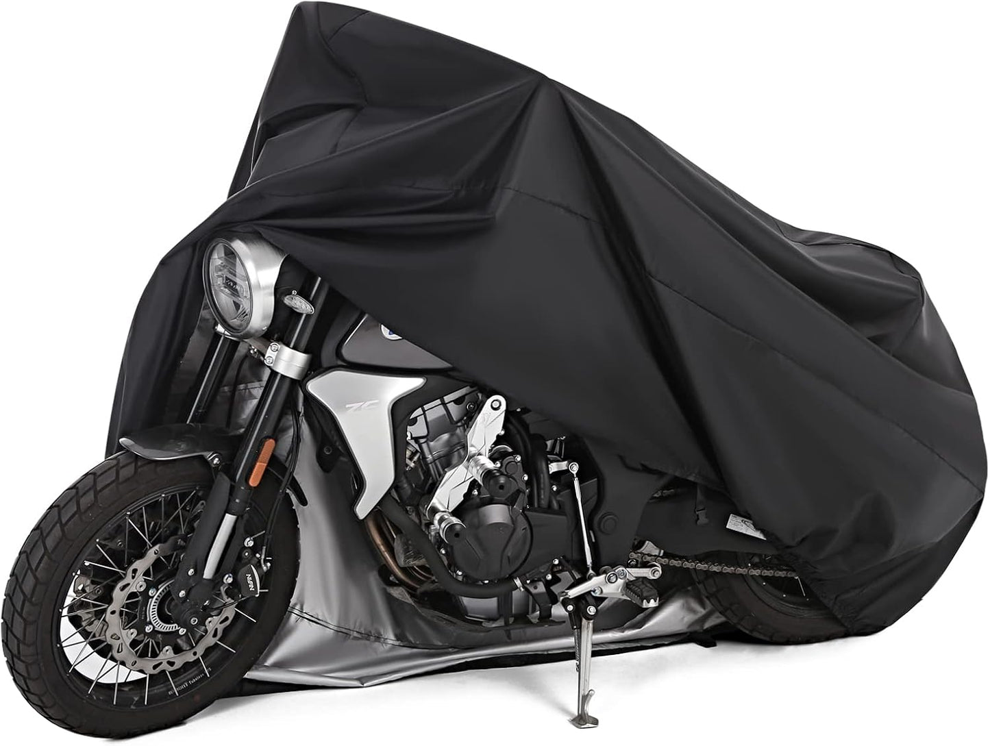 Motorcycle Cover All Season Universal Weather Waterproof Motorbike Cover with Lock-Holes & Storage Bag XXL Motorcycles Vehicle Cover for Harley Davidson, Honda, Suzuki, Kawasaki, Yamaha