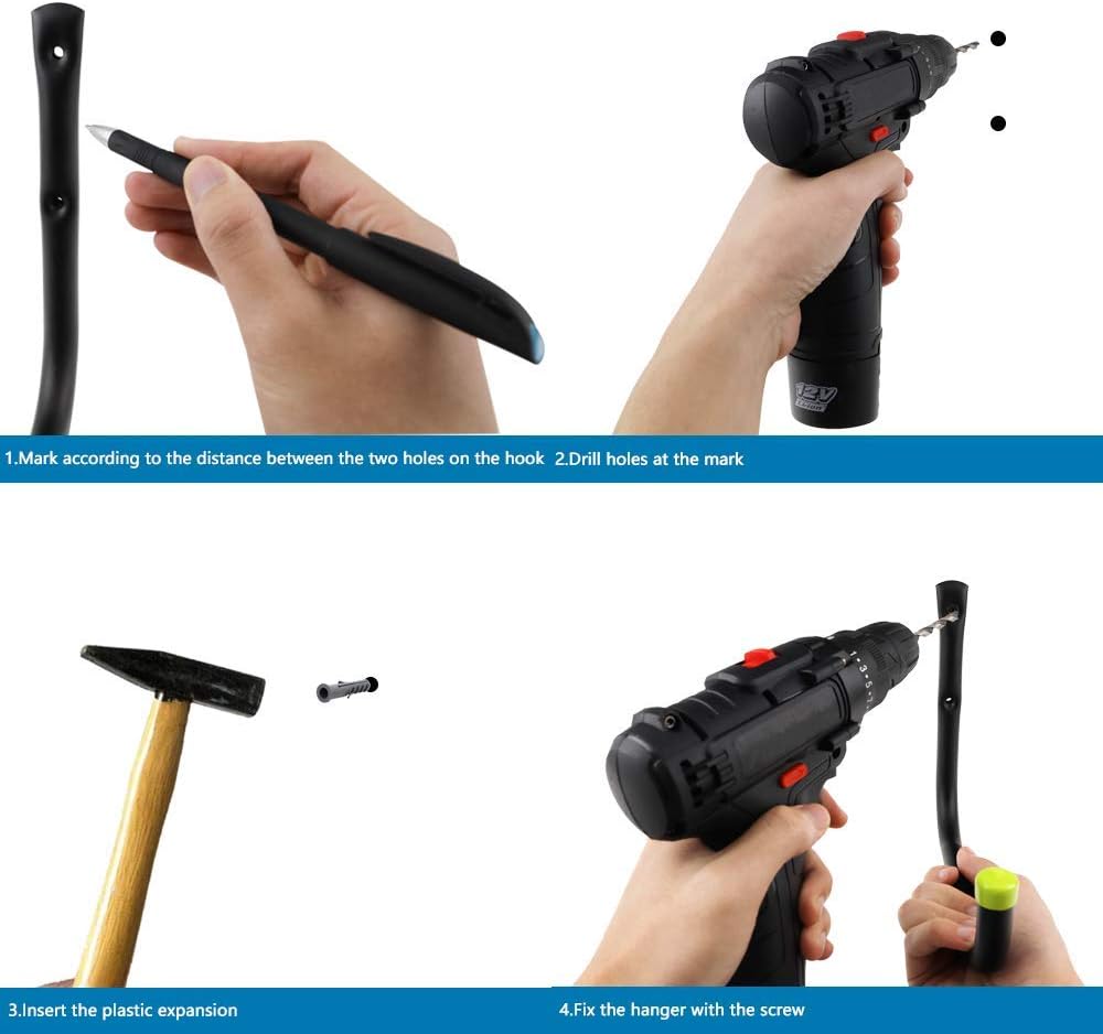 Intpro Garage Organization Hooks Heavy Duty Garage Storage Utility Wall Hooks Garden Tool Wall Hanger for Ladder Bike Shelf Hose Power Tool 6 Pack