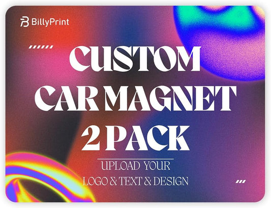 Custom Car Magnet for Business 2-Pack Vivid Printing Reflective Fade-Resistant Material Car Advertising Sign Personalized Magnetic Sheets for Vehicles Multi Size 12x18in