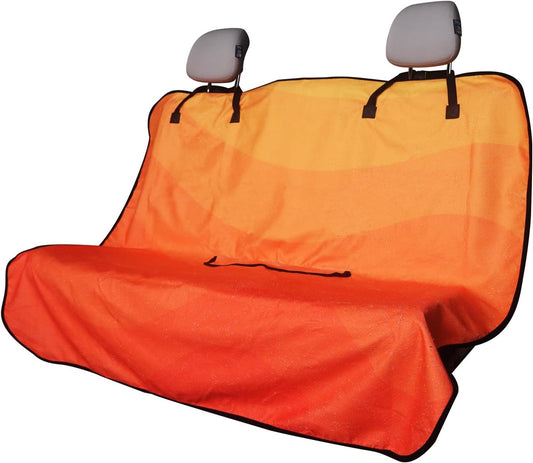 Back Seat Cover for Car Trucks Van SUV,Waterproof Rear Bench Towel Seat Covers for Dogs and Kids,Automotive Backseat Protector (Orange)