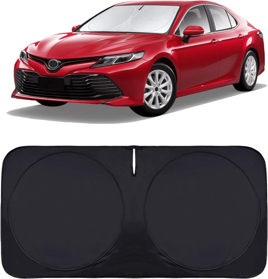 Sun Shade for 2007-2017 Toyota Camry Accessories, Foldable Front Window Shield for Camry LE XLE Hybrid SE XSE Sedan 240T Windshield Sun Visor Protector Fully Covered to Keep Car Cool