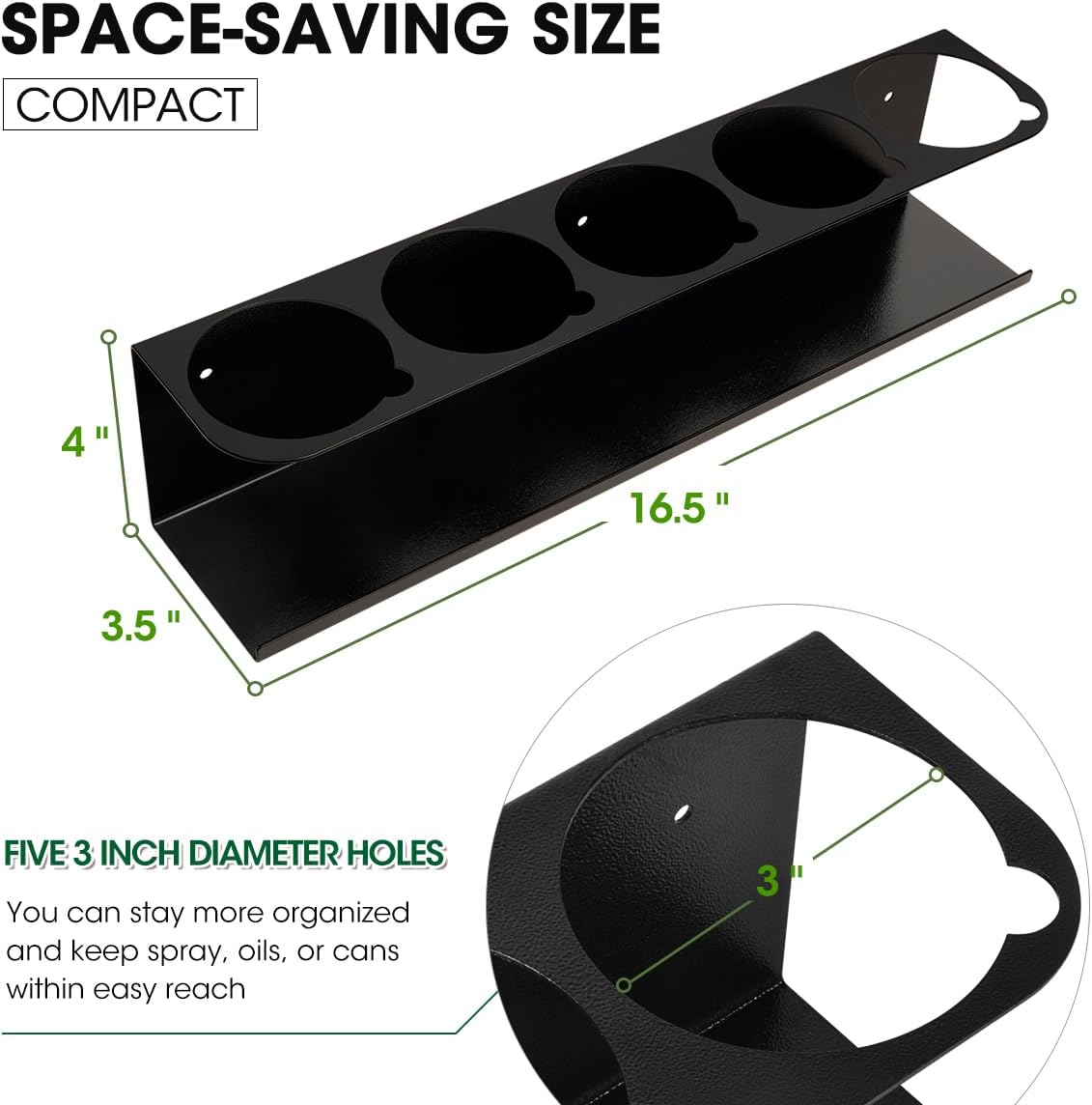 Touri 2 Pack Spray Can Holder for Garage and Workspace, Wall-Mounted Steel Aerosol Can Holder (10 Cans)