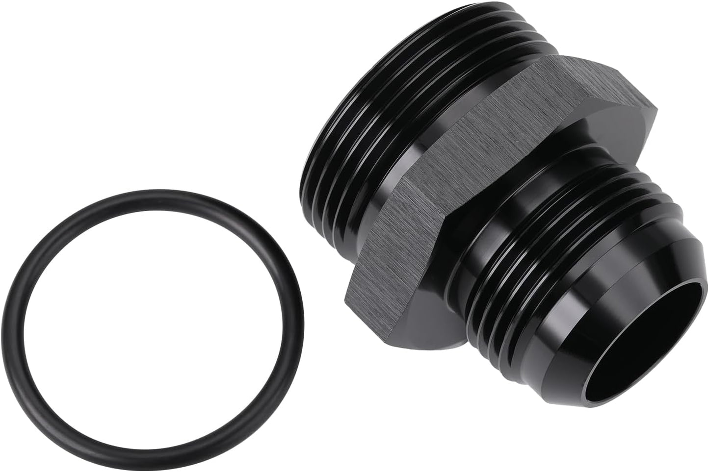 16AN Male Flare to 20AN ORB O-ring Boss Fuel Pump Rail Adapter Fitting Aluminum Black