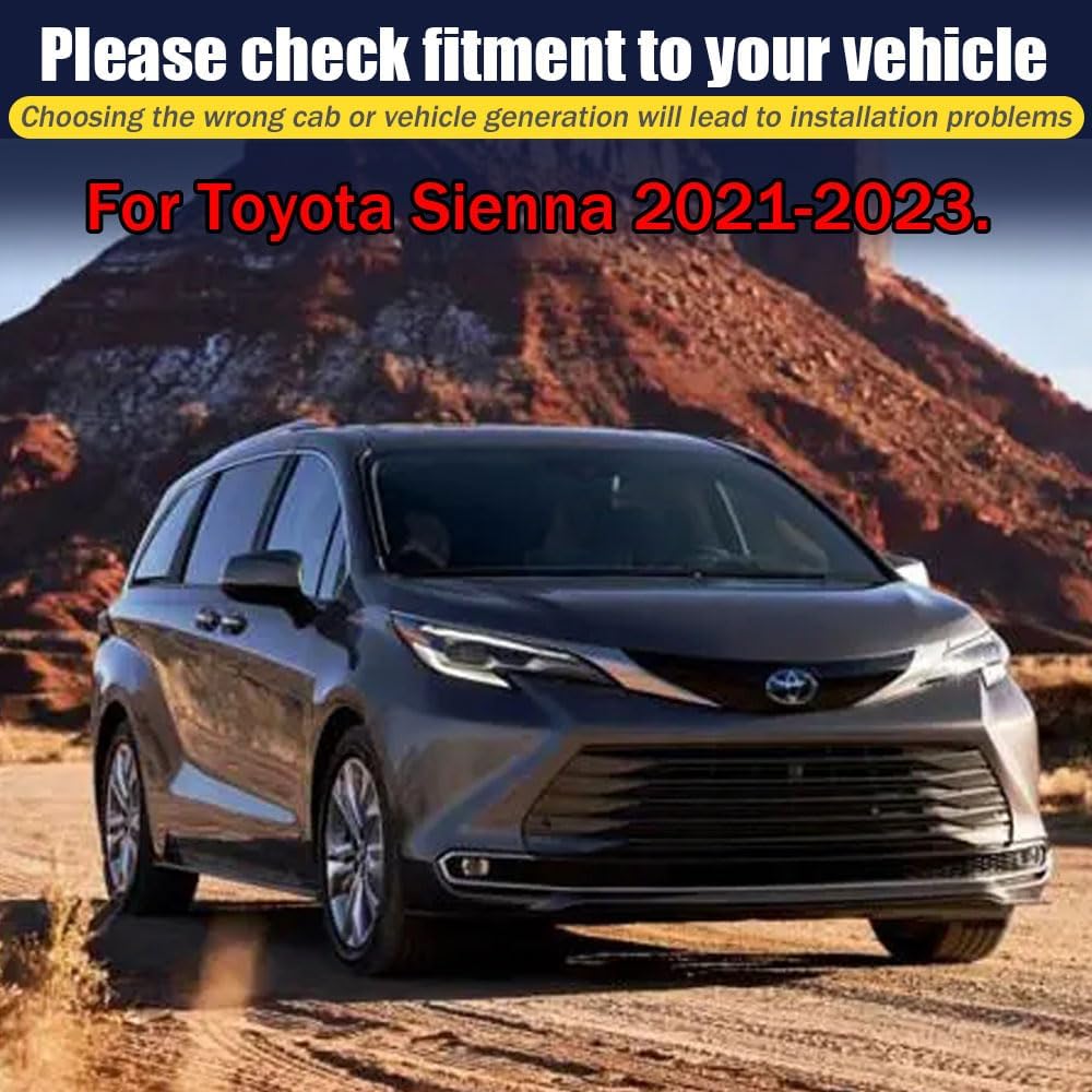 Rain Guards for Sienna 2021-2023, Tape-on Side Window Deflectors for Sienna, Window Visors for Cars, Car Accessories 4 Rain Guards ＆ 4 Car Coasters