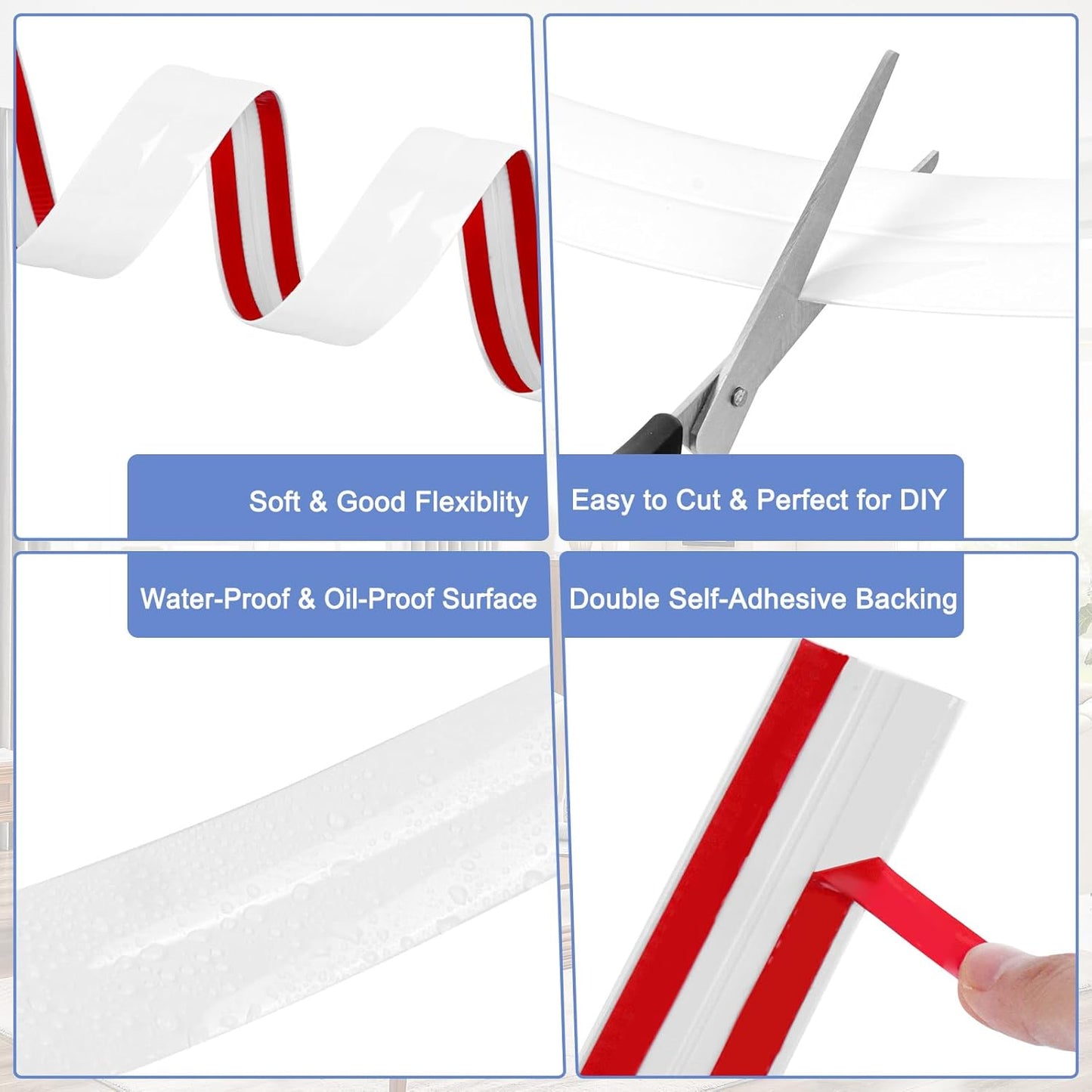 Wall Corner Protector Moulding Trim Peel and Stick Wall Corner Guards Trim Flexible Self Adhesive Edge Protector Moulding, 1.6 in x 10 Ft, White