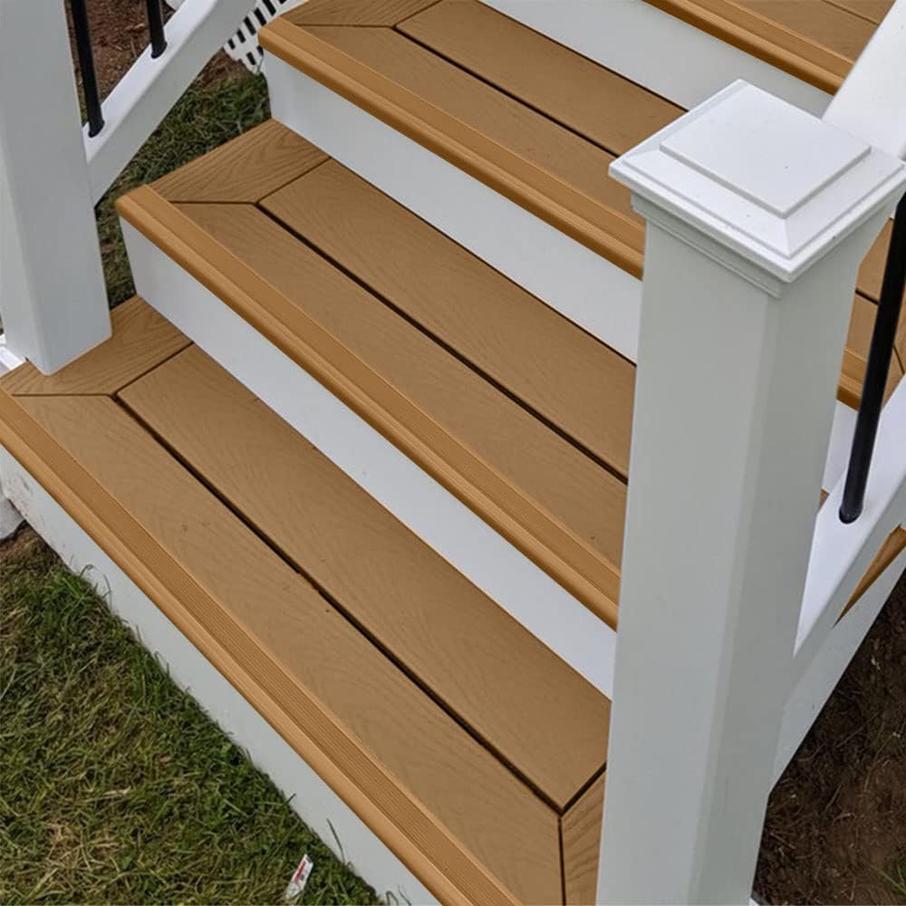 Rubber Bond Stair Edge Protector (Pack of 15) 36x2x1 inch Anti-Slip Stair Corner Trim Rubber Strips - Waterproof Self-Adhesive Staircases for Outdoor & Indoor Uses | Protect Kids & Pets - Brown