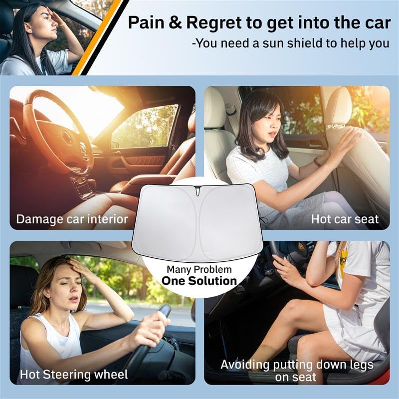 Subaru Impreza 2017-2024 2025 Car Windshield Sunshade - EcoNour 240T Polyester Material Cars Sun Visor Reflector - Blocks UV Rays - Foldable Sunshade Interior Protection-Subaru Impreza Accessories