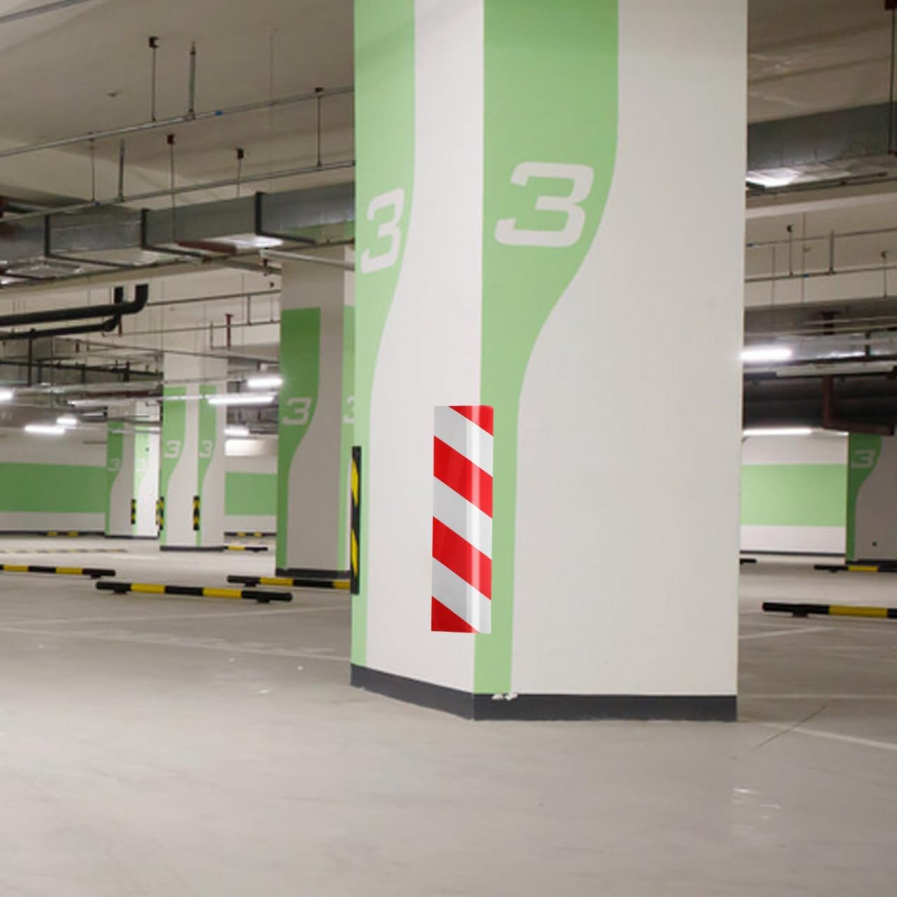 VOSAREA 4pcs Reflective Foam Wall Protector for Garage Poles Corner Guard Padding for Parking Garages Wall Guards to Protect Walls