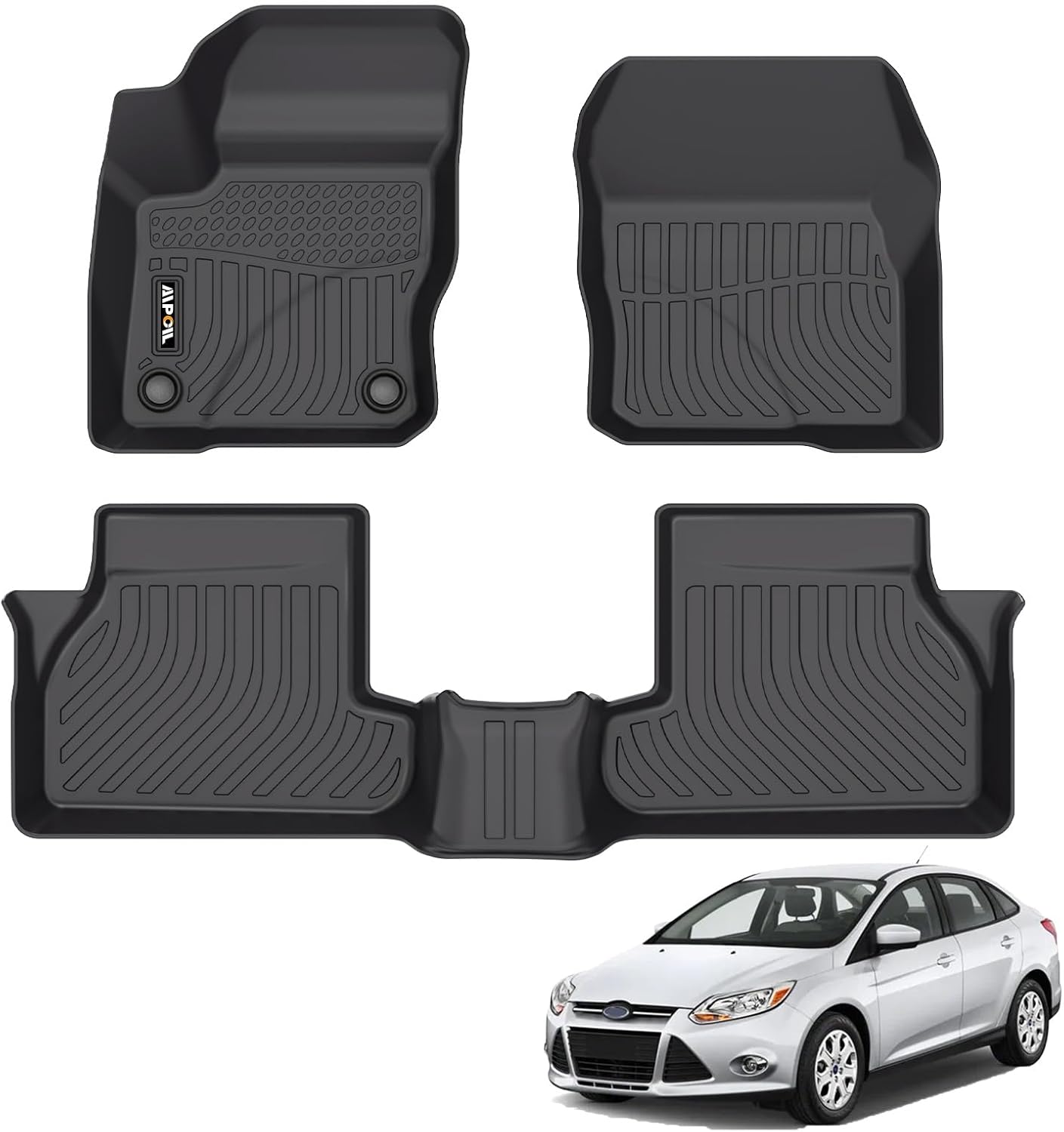 AIPOIL® Floor Mats for 2012-2018 Ford Focus | All-Weather | Easy to Clean | All-Round Protection丨Full Set Automobile mats Accessories.