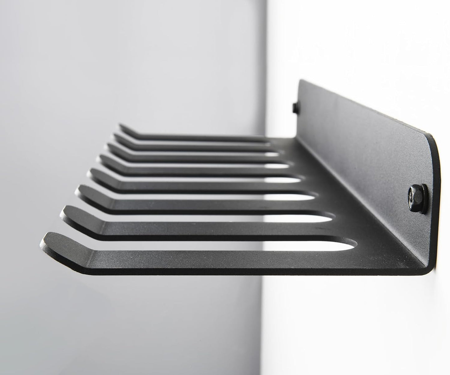 Performance Seven Bars Holder Storage,Custom Powder Coated HEAVY-DUTY STEEL Mount Wall Rack Storage Rack,Weight Room Organizer with 8 Wall Hooks for Exercise Bands Jump Ropes Chains Lifting Belts