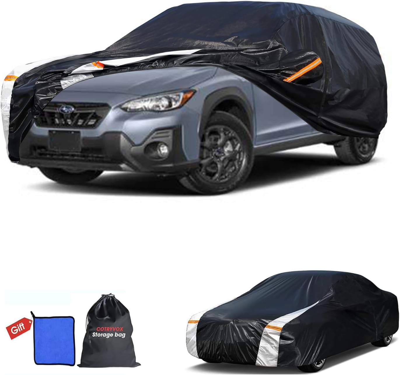 Subaru CrossTrek Car Cover 100% Waterproof All Weather, Gift with Towel, 10 Layers SUV Car Cover Custom Fit 2013-2025 Ford Escape, Outdoor Covers Rain Sun UV Protection with Door Zipper.
