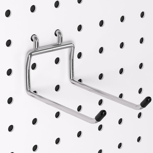FRIMOONY Heavy Duty Pegboard Hooks 30 Pack, 4 Inch Long, Fitting 1/4 Inch Pegboard Holes, Silver Metal Garage Workshop Shed Organizer