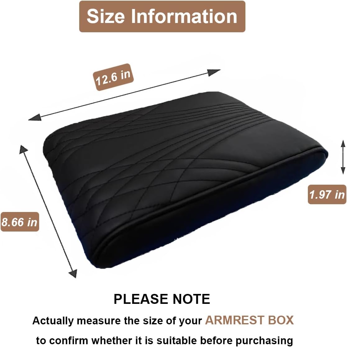 Car Center Console Cover, Memory Foam Car Armrest Cover, Black Arm Rest Covering Car, Middle Organizer Elbow Pillow, Leather armrest Cover for Car/SUV/Truck/Auto (No.2 Black)