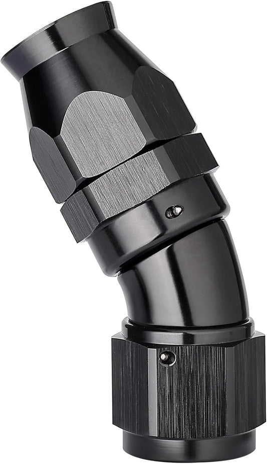 EVIL ENERGY 10AN 30 Degree PTFE One Piece Full Flow End Hose Fitting Aluminum Black