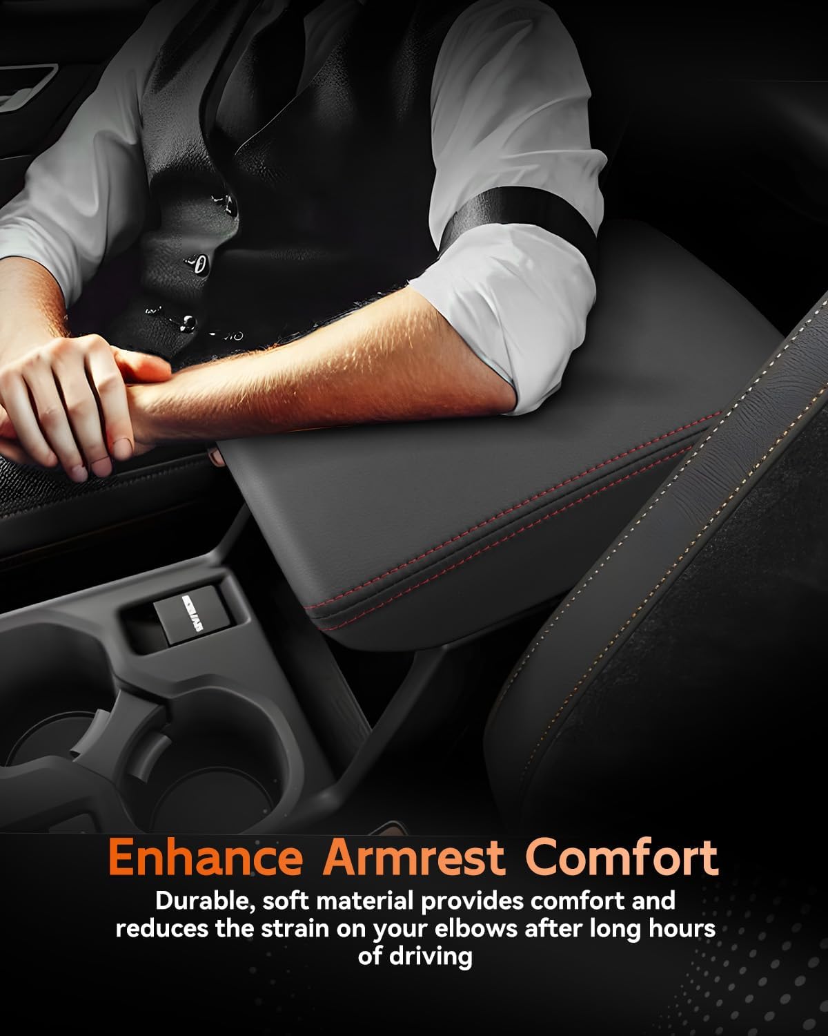 CDEFG for Subaru Forester 2025 Center Console Cover Armrest Box Cover for Forester (Premium, Sport, Limited, Touring Trims) 2025 Accessories Console Arm Rest Protector Red Line