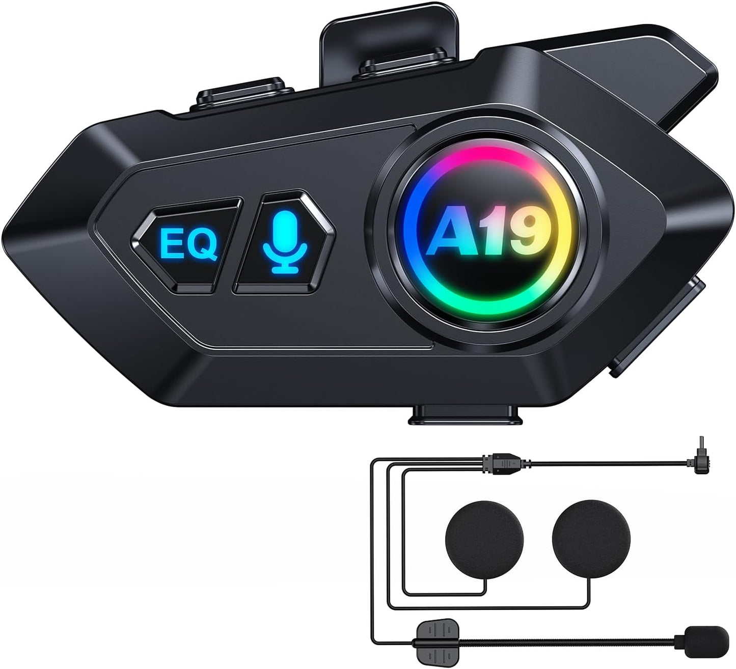 Motorcycle Helmet Bluetooth Headset, Outdoor Wireless Bluetooth 5.4 Headphone Speakers Noise Cancellation Intercom Communication Systems with IPX6 Waterproof/Strong Bass