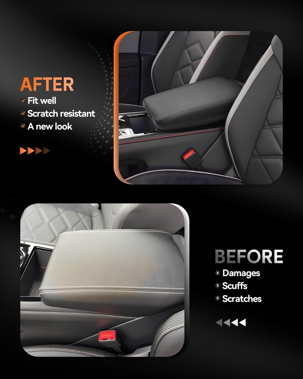 CDEFG for Volkswagen Atlas 2024 2025 Center Console Cover Armrest Box Cover for VW Atlas (SE, Peak Edition, SEL, Cross Sport, SEL Premium R-Line) Accessories Console Arm Rest Protector