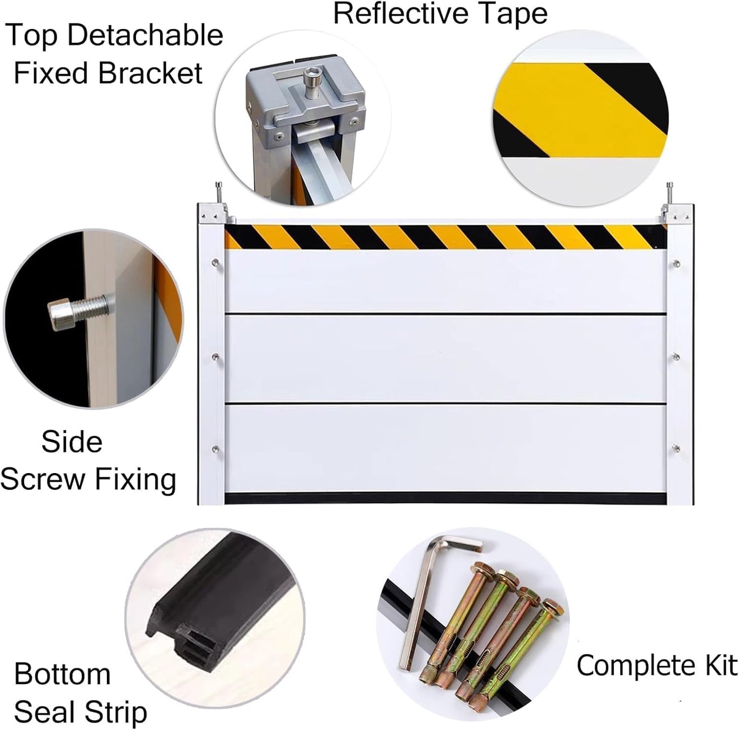 Reusable Heavy Duty Aluminum Flood Barriers for Home Exterior, Flood Protection Barriers Water Barrier Door Quick Detachable Garage Doors Detachable Mobile Rain Water Baffle ( H 47.2 inch L 17.5FT)