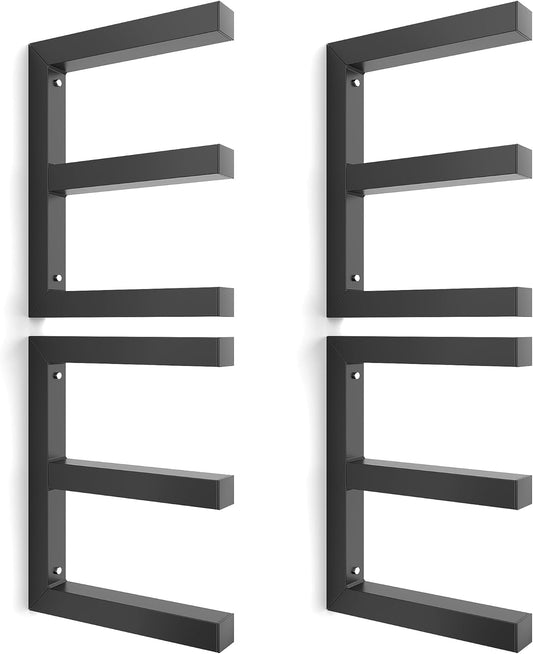 Ultrawall Lumber Storage Rack Wall Mount Wood Storage Racks, Metal Wood Organizer Racks for Shed, Workshop, Garage, Holds Up 220 LBS Per Level (Pack of 4, Black)