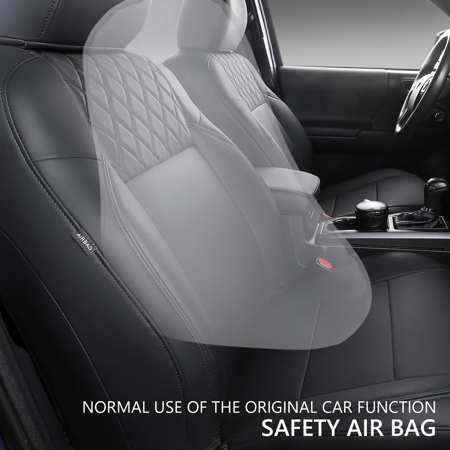 PTYYDS Seat Covers Compatible with 2016-2023 Toyota Tacoma Seat Covers SR5 TRD Off Road Limited PU Leather Car Full Set Protector Replacement for 2016-2023 Toyota Tacoma Accessories