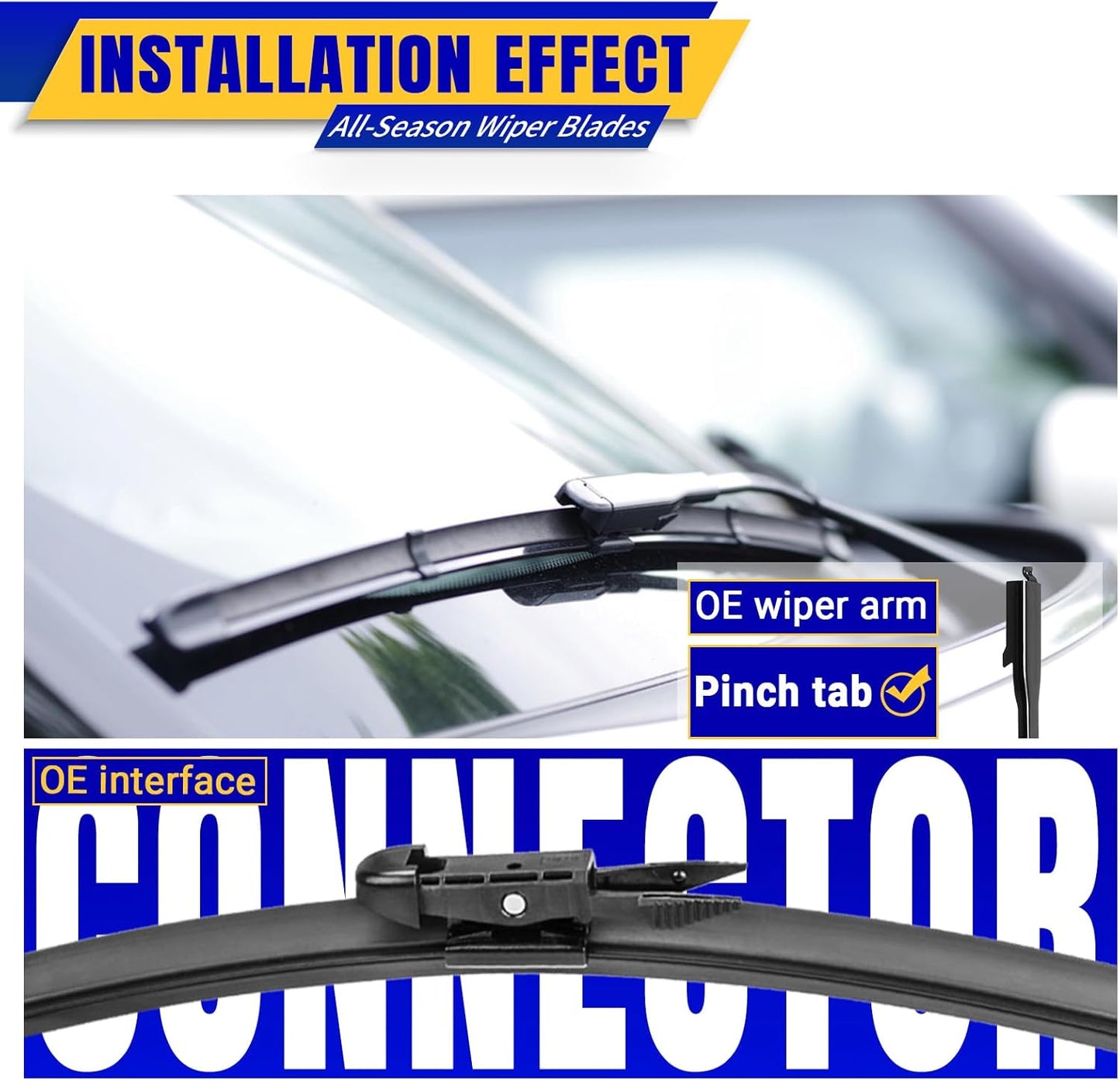 3 wipers Replacement for 2012-2017 Buick Enclave, Windshield Wiper Blades Original Equipment Replacement - 24"/21"/12" (Set of 3) Pinch Tap