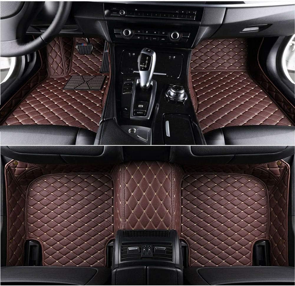 Custom All-Weather Protection Luxury Leather Floor Mats for Cars SUVs Trucks According Anti-Slip Leather Floor mats ﻿ (16,Dark Brown)