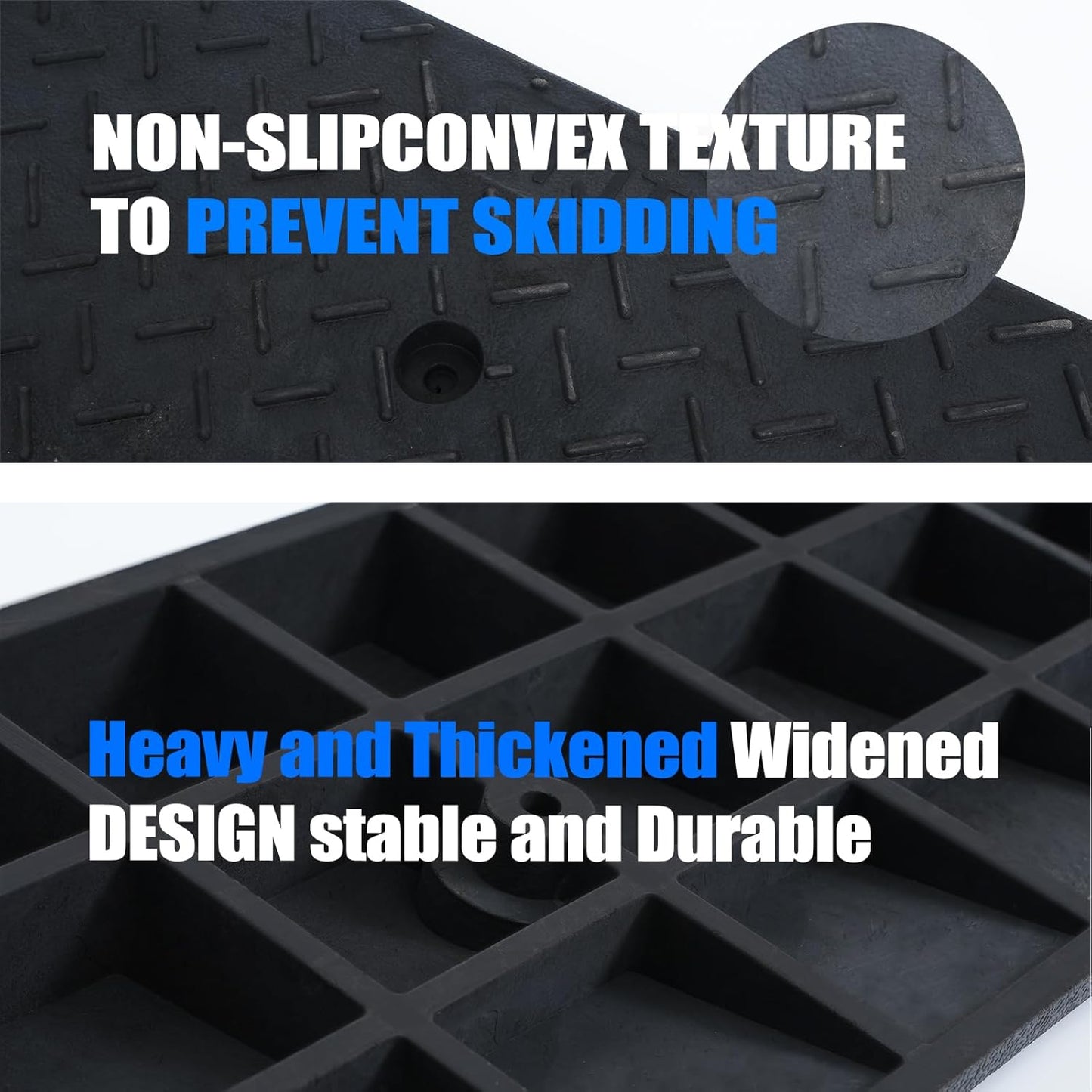 2 Pack 1.2'' Rise Rubber Curb Ramp Heavy Duty Loading Rubber Curb Ramps 3 Tons Driveway Ramp Car Slope Ramp for Loading Dock Bike Vehicle Warehouse Sidewalk Wheelchair (1.2" H)