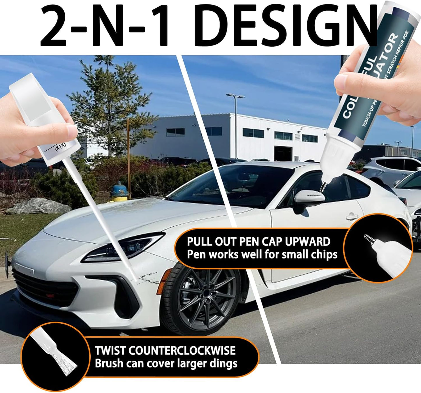 Magnetite Gray Metallic(P8Y) Touch Up Paint Compatible with SUBARU, Car Paint Pen Scratch Repair Two-In-One Touch Up Paint, Premium Car Scratch Remover for Deep Scratches