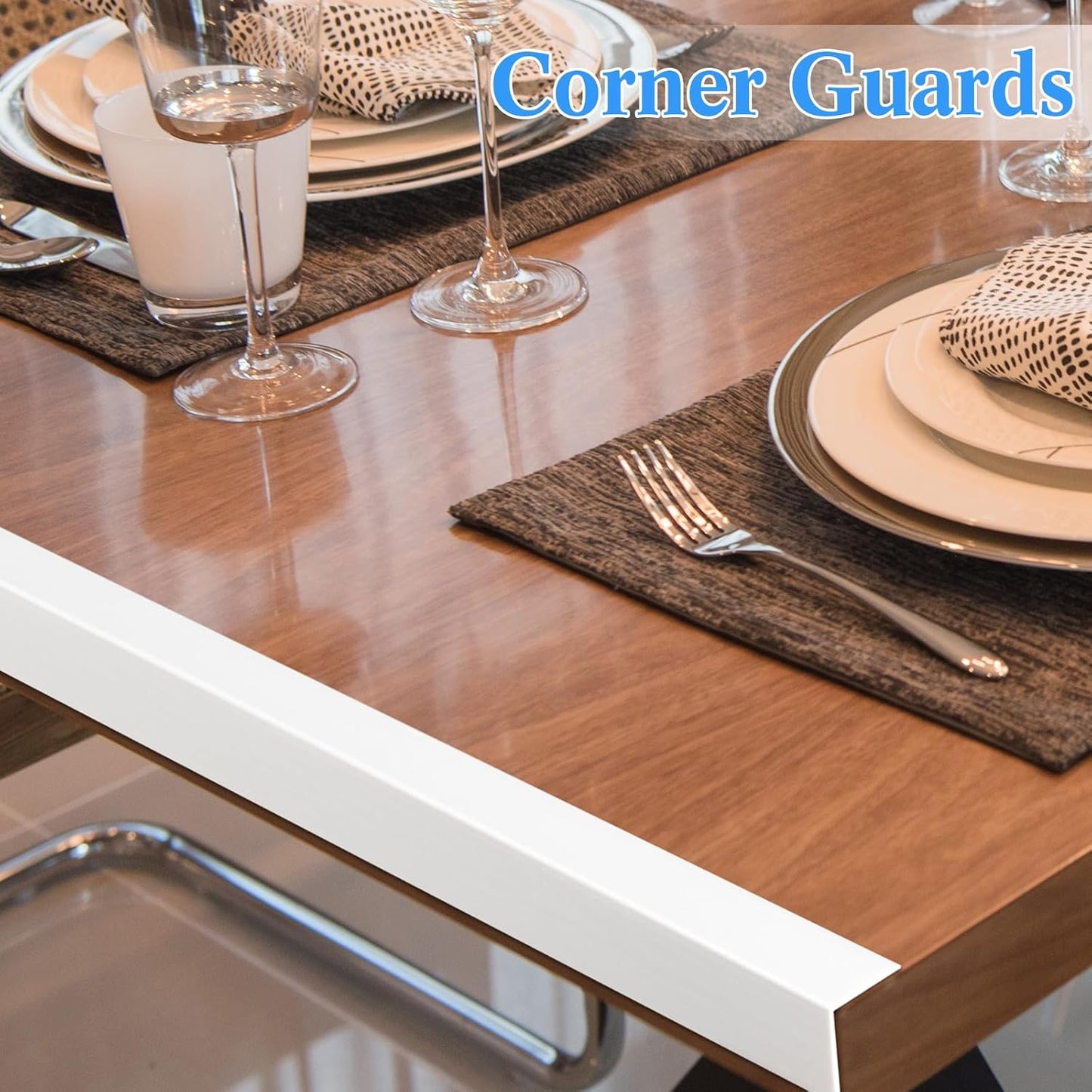 Sasylvia 10 Pcs Wall Corner Protector Guards, 1-1/8 x 48 Inches Self Adhesive Vinyl Corner Trim Molding, Avoid Scratching Scuffs, Ease Install & Cleaning for Door Countertop Furniture Protection