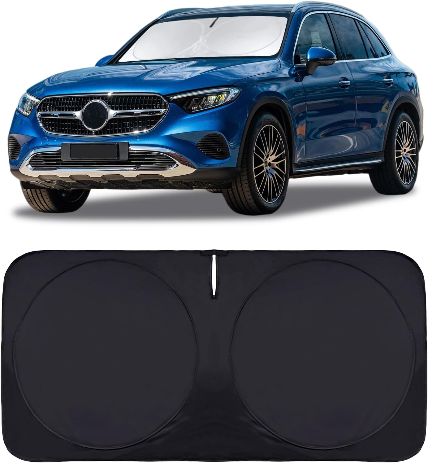 for GLC300 Windshield Sun Shade Foldable Sunshade for Mercedes Benz 2017-2022 GLC SUV Windshield Cover Car Front Window Sun Visor Shield 2024 for Benz GLE350 GLK GLA GLB GL ML350 EQC Car Accessories