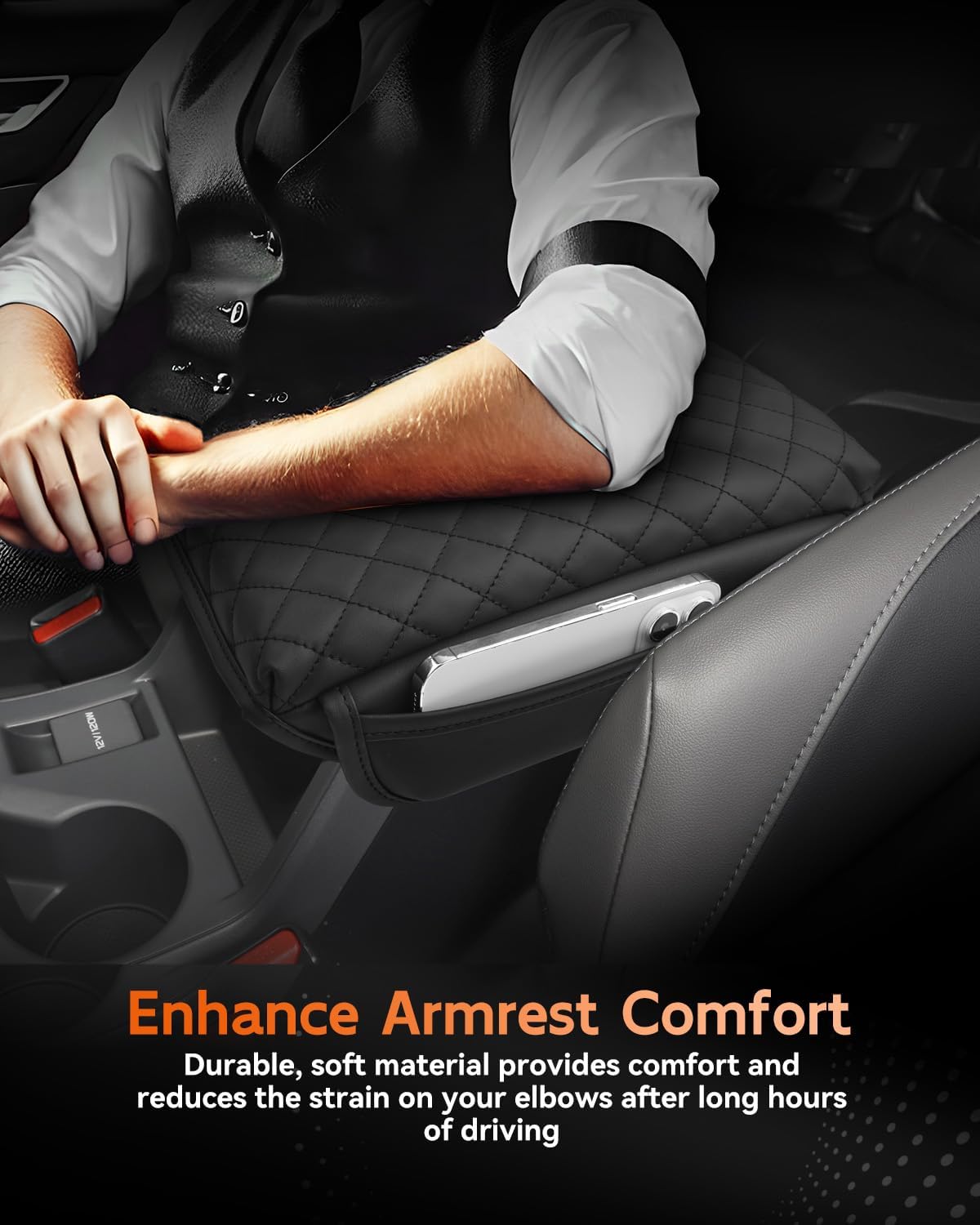 CDEFG for Subaru Impreza 2024-2025 Center Console Cover Armrest Box Cover for Impreza (Base, Sport, RS) 2024 2025 Accessories Console Arm Rest Protector Thickened with Side Pocket