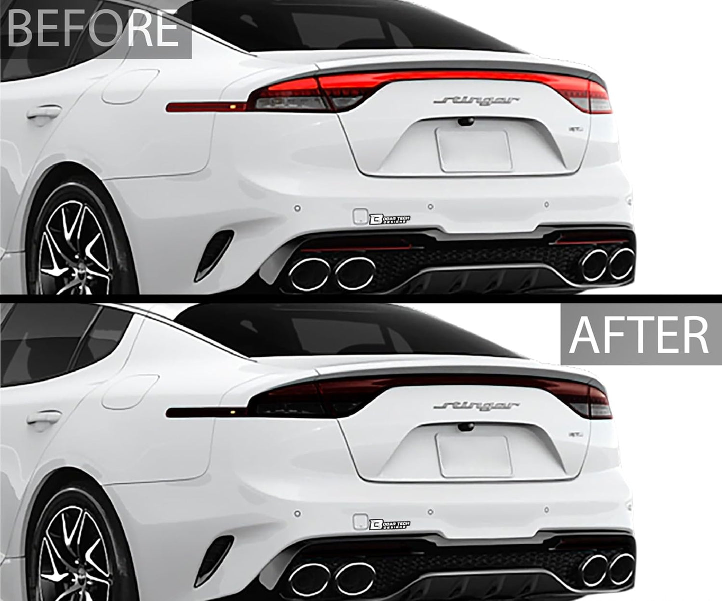 BOGAR TECH DESIGNS Precut for Kia Stinger 2022-2024 Full Headlight Taillight Tint Kit, Dark Smoke