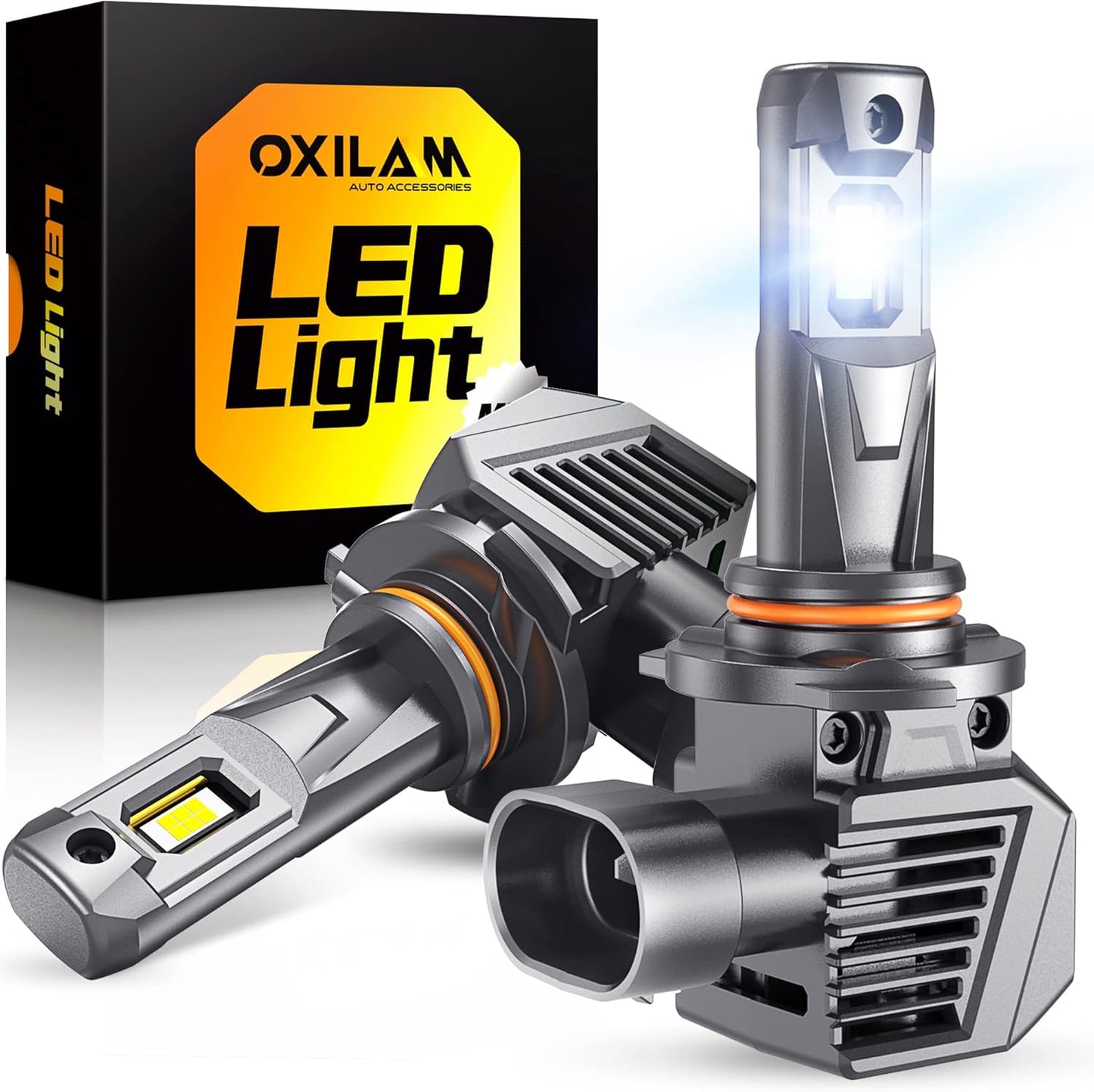 OXILAM 9006 HB4 Fog Light Bulbs, 30000LM 800% Brightness, 6500K Cool White, Plug-and-Play, Canbus Ready, Pack of 2