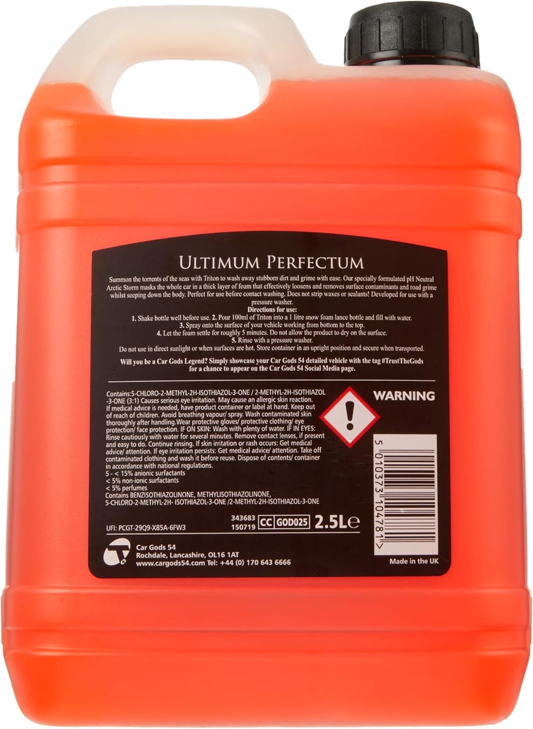 Car Gods Arctic Storm Super Thick Snow Foam Shampoo Orange Scent 85 Fl Oz