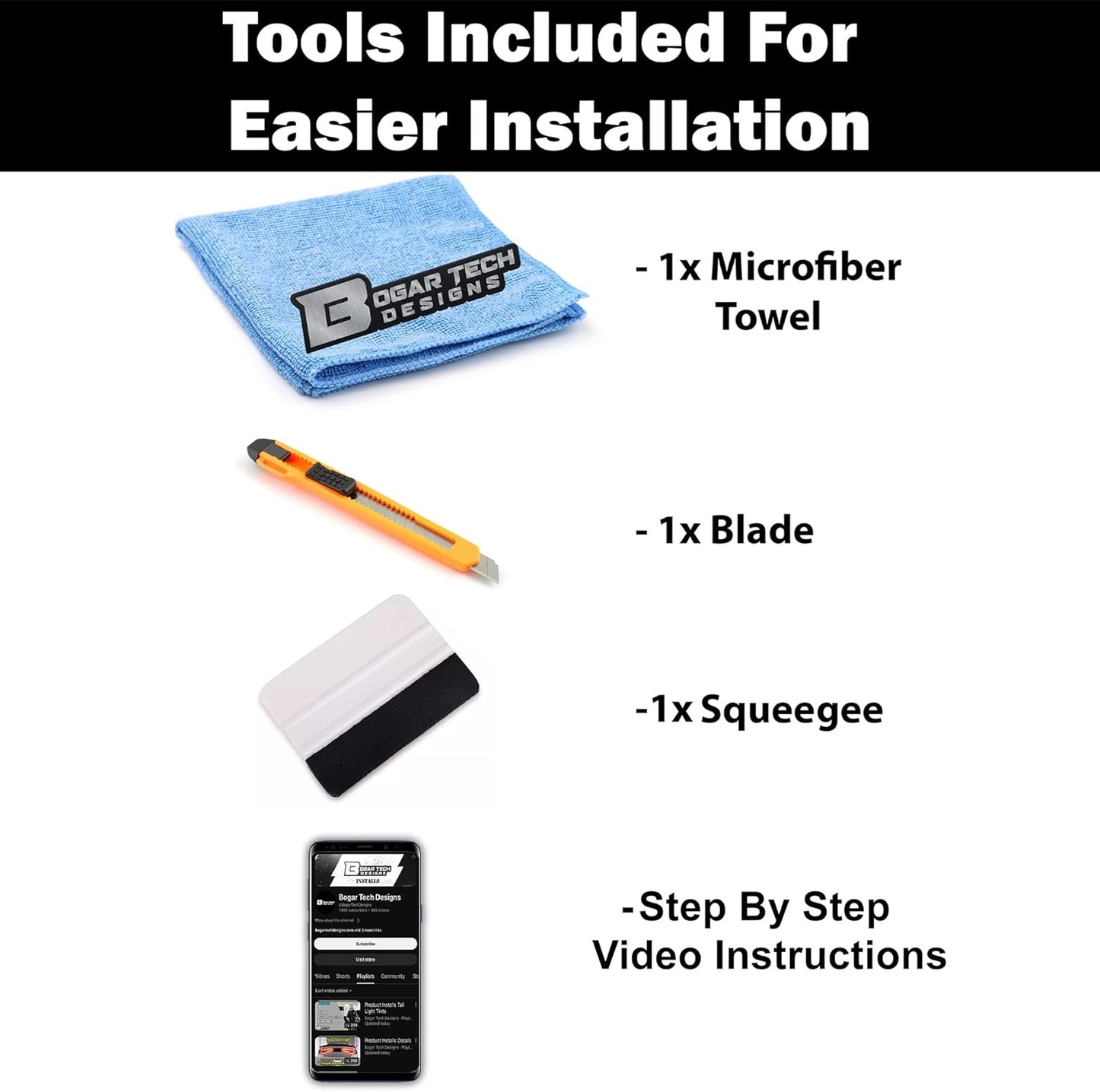 BOGAR TECH DESIGNS Full Headlight Head Light PPF Kit Fits Cadillac Escalade (ESV) 2015-2020, Clear Bra