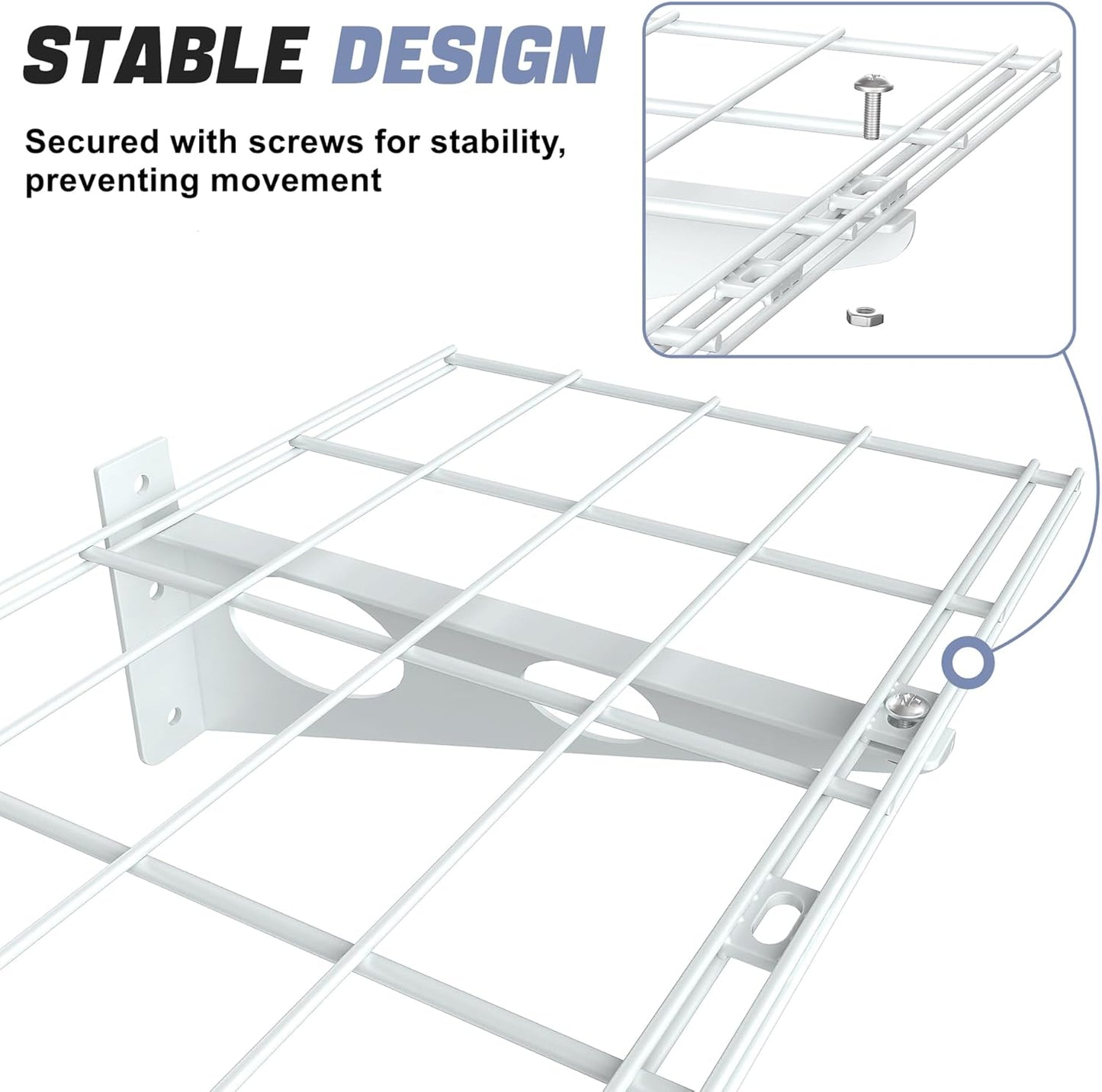 WALMANN 2-Pack Garage Wall Shelves, 1 x 4 ft/12 * 48 inch Wall Mounted Storage Shelves for Garage Heavy Duty Floating Shelving, Holds Up to 220 Lbs(White)