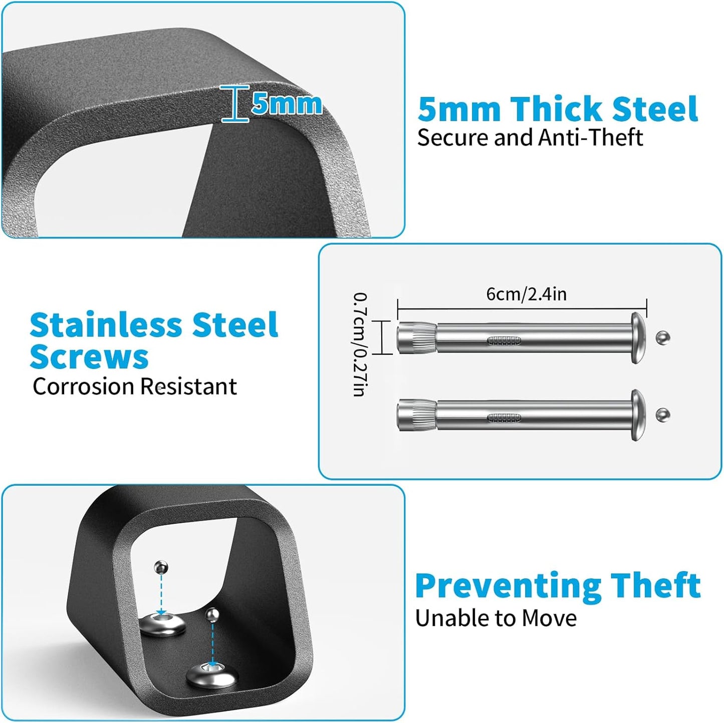 KHAMAL Security Anchor for Chain With 2 Protected Expansion Bolts - Heavy Duty Security Ground Anchor, Anti Theft Floor and Wall Ground For Motorcycle, Bicyle, Trailer, Scooter Bike Lock