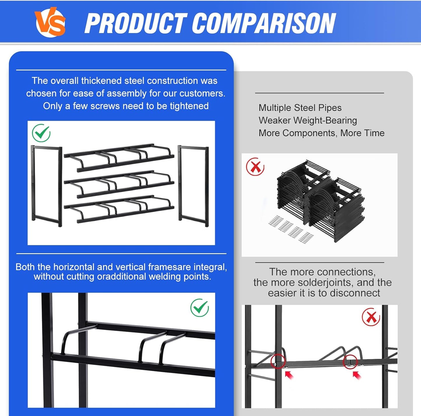 5 Gallon Water Bottle Holder 6-Tray 3/5 Gallon Water Jug Rack with Top Shelf Heavy Duty Jug Stand for Kitchen, Office, Garage Black