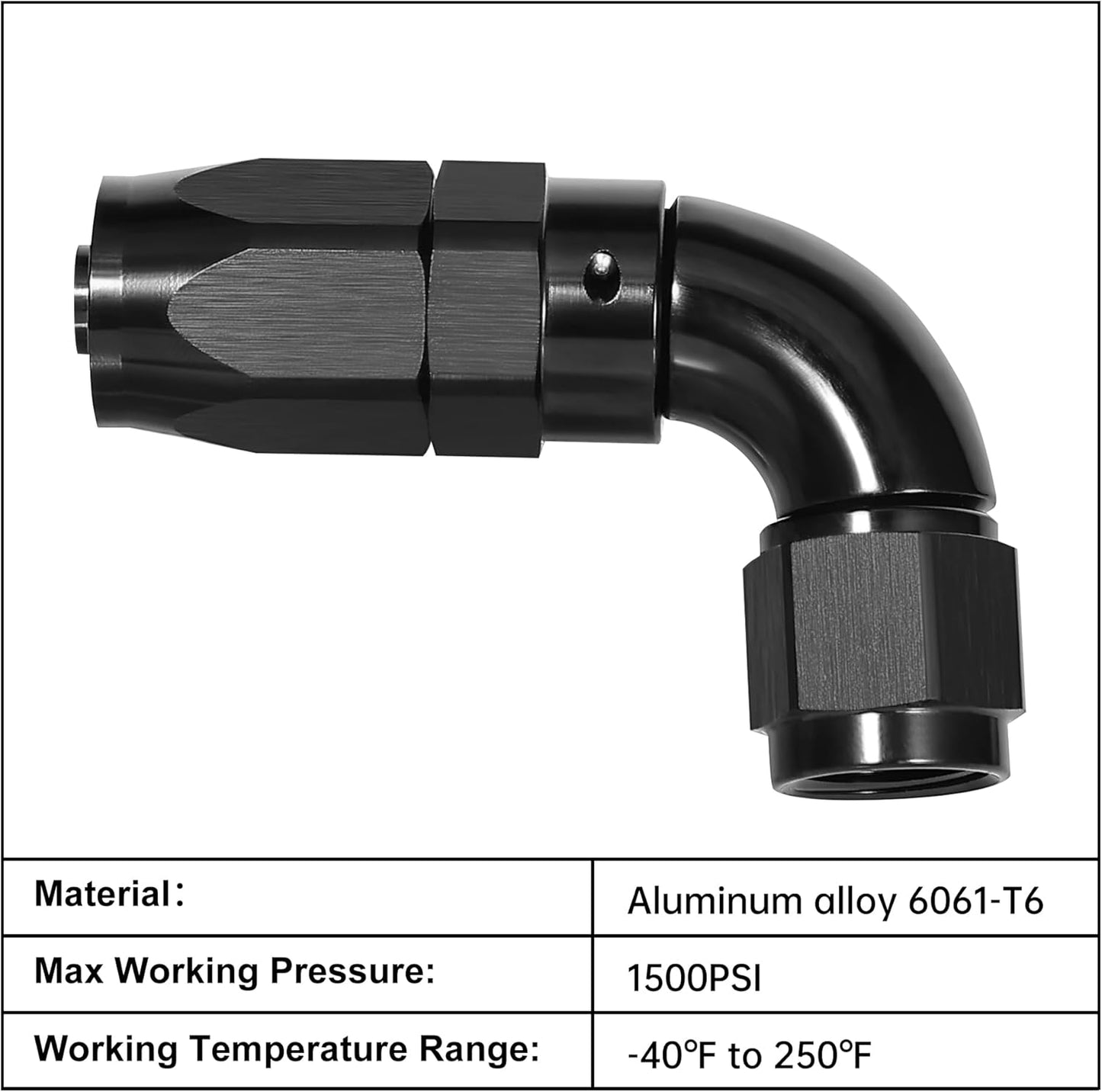 EVIL ENERGY 10AN 90 Degree One Piece Full Flow Hose End Fitting Swivel For CPE Braided Hose