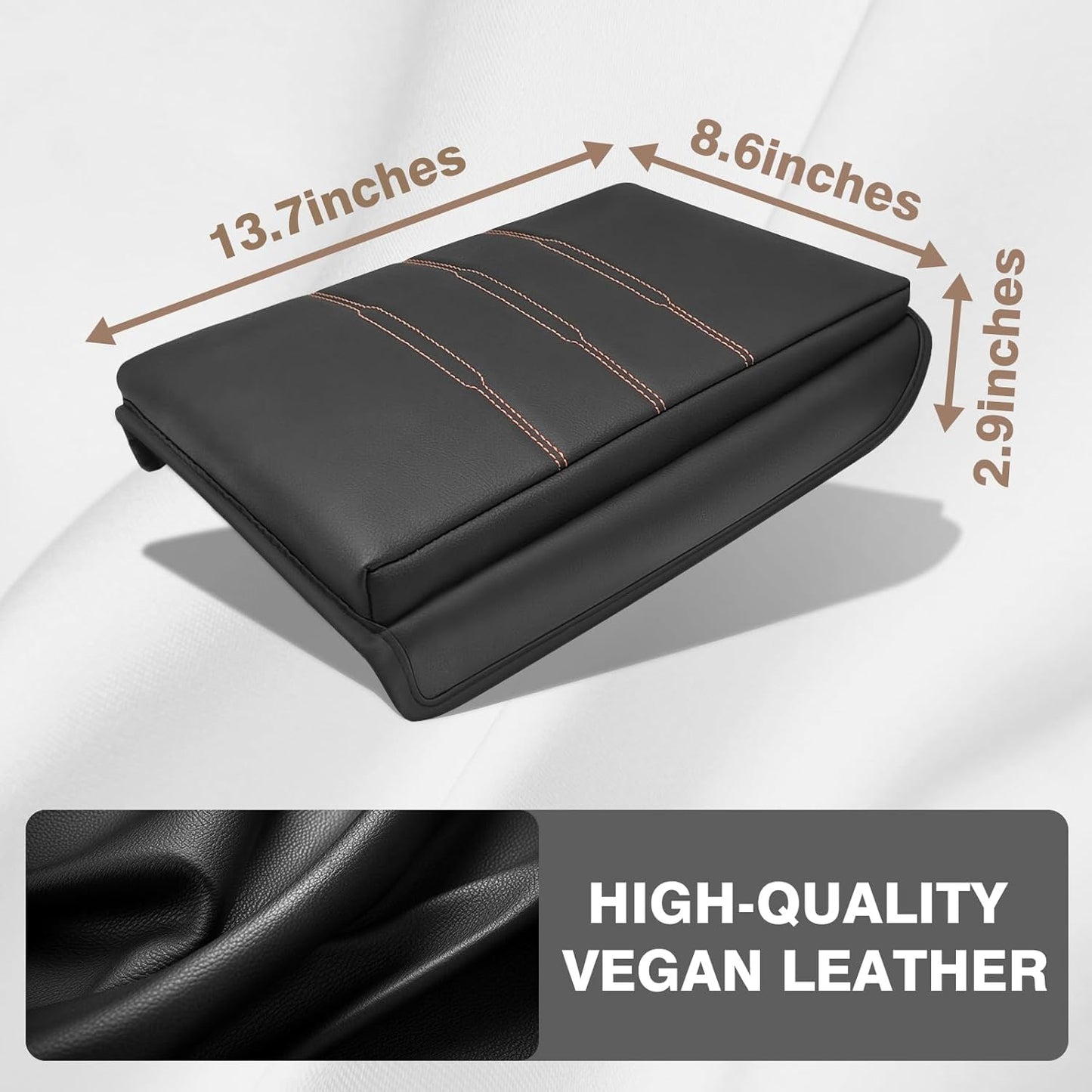 Muslogy Center Console Cover Extra Thick Armrest Pad Compatible with Honda CR-V 2023+ & CRV Hybrid Accessories Arm Rest Cushion Padding Anti-Scratch Middle Console Pad Leather Armrest Lid Protector