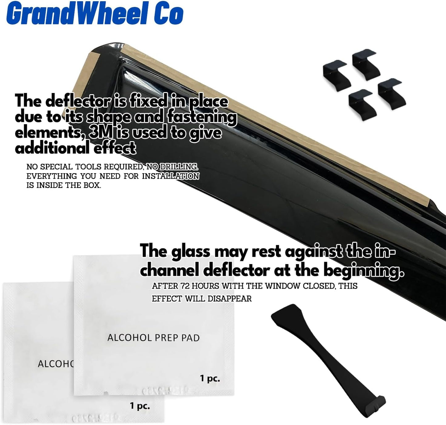 Window Deflectors Smoke Tinted In-Channel Side Window Vent Visor Deflectors Rain Guards Compatible with Toyota Tundra 2022-2025 CrewMax - 4pcs. GW0732