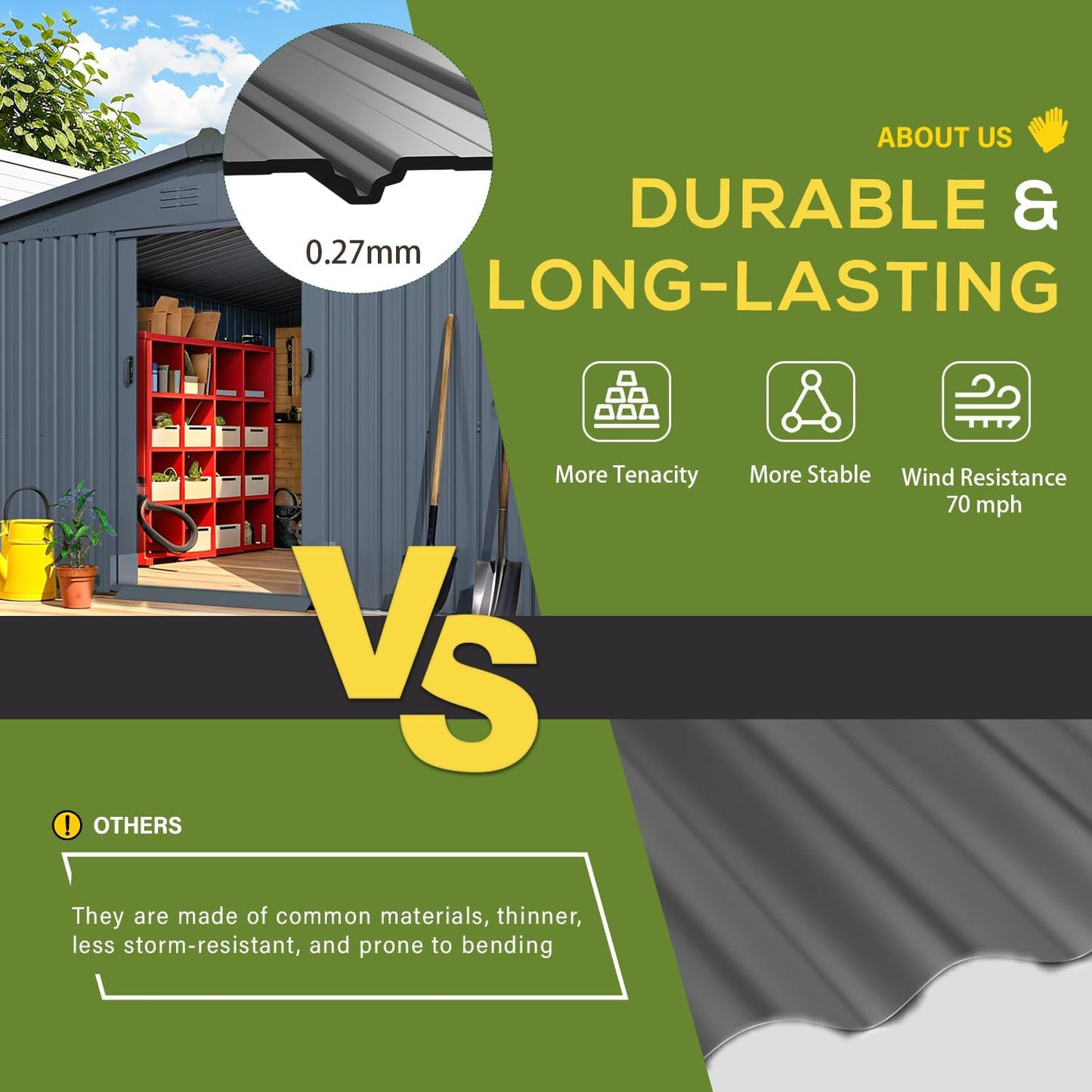 AECOJOY 12' x 14' Outdoor Storage Shed with Sliding Door, Outdoor Sheds & Outdoor Storage Clearance Backyard Shed Storage Cabinet, Large 14x12 Metal Storage Tool Shed