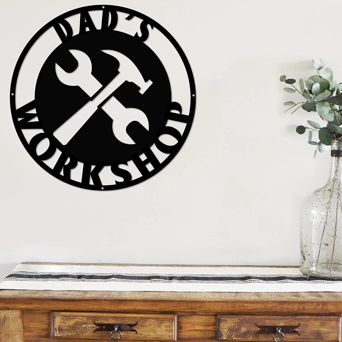 Personalized Papa's Workshop Metal Sign - Custom Dad's Garage Wall Decor for Mechanic, Birthday Gift for Men, Boyfriend - Fathers Day Workshop