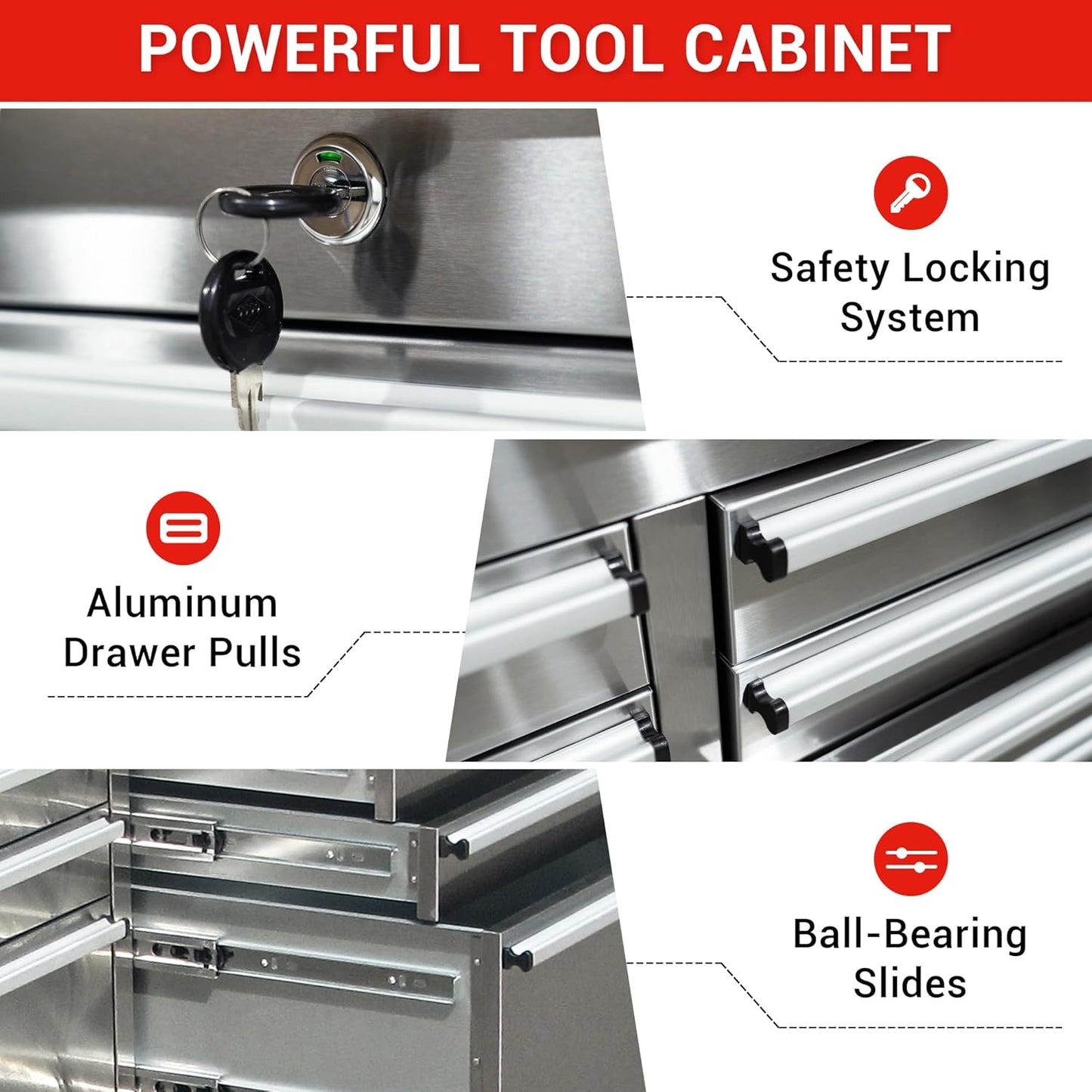 CT Copper Tailor 72-inch Rolling Tool Chest with 15 Drawers and Wheels, Mobile Garage Workbench, Large Tool Box Storage Tool Cabinet with Wood Top for Workshop,Stainless Steel