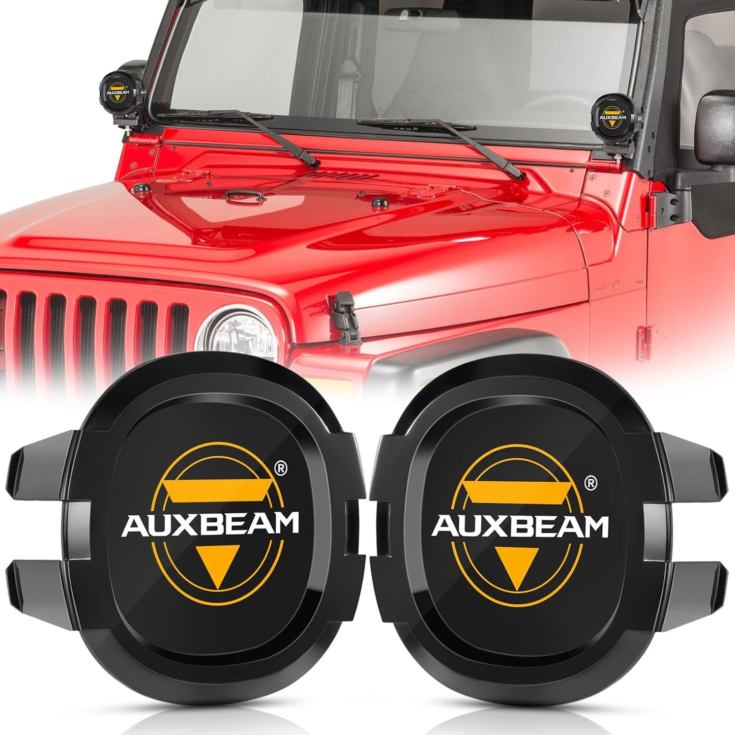 Auxbeam 4 inch LED Pod Covers, 2PCS Black Round Offroad Driving Work Lights PC Protective Covers, Light Bar Lens Covers Waterproof Dustproof for Truck SUV ATV UTV Jeep Wrangler Motorcycle