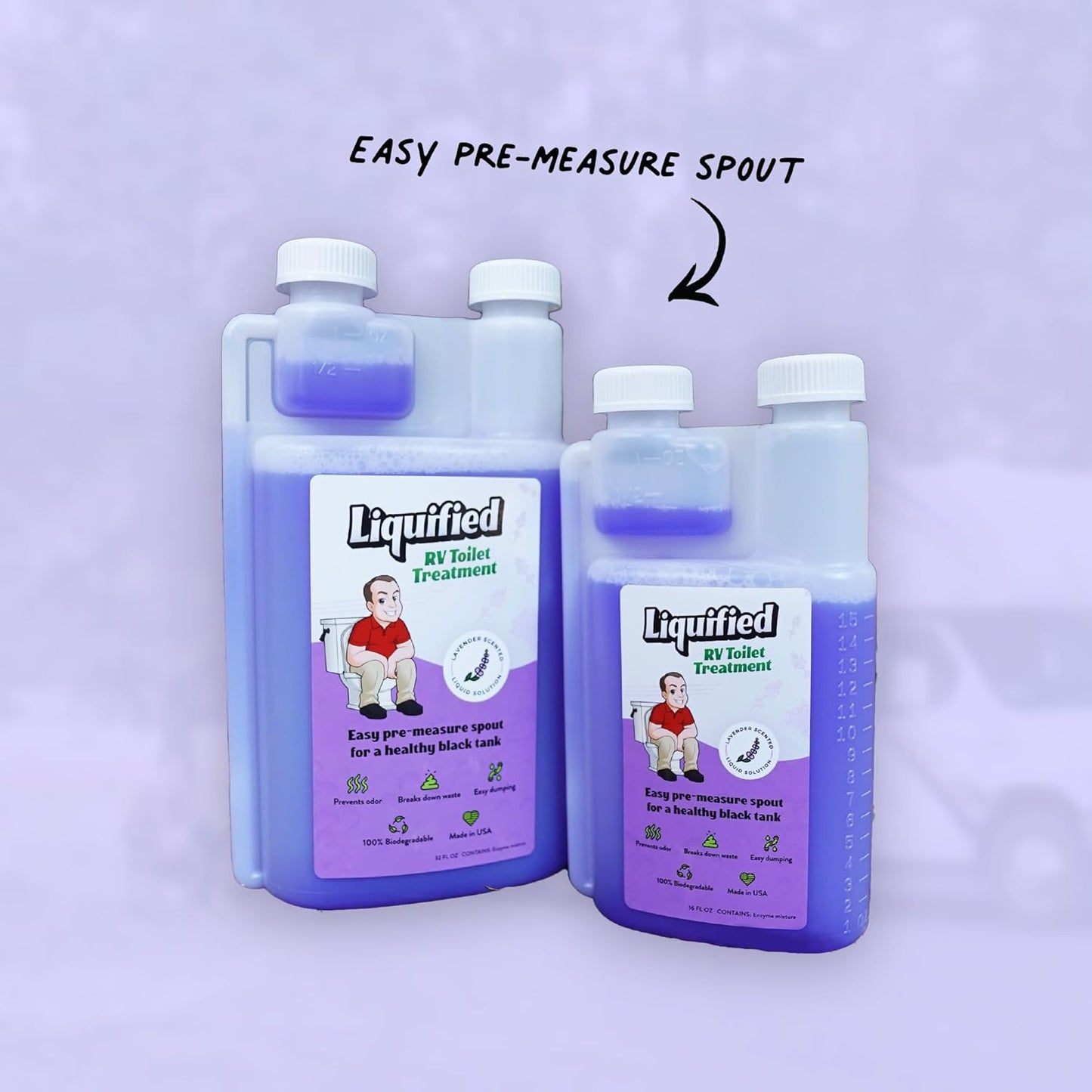 Liquified RV Toilet Treatment - Black Holding Tank Digester - Odor Eliminator - Lavender Scent - Matts RV Reviews (Lavender, 32oz)
