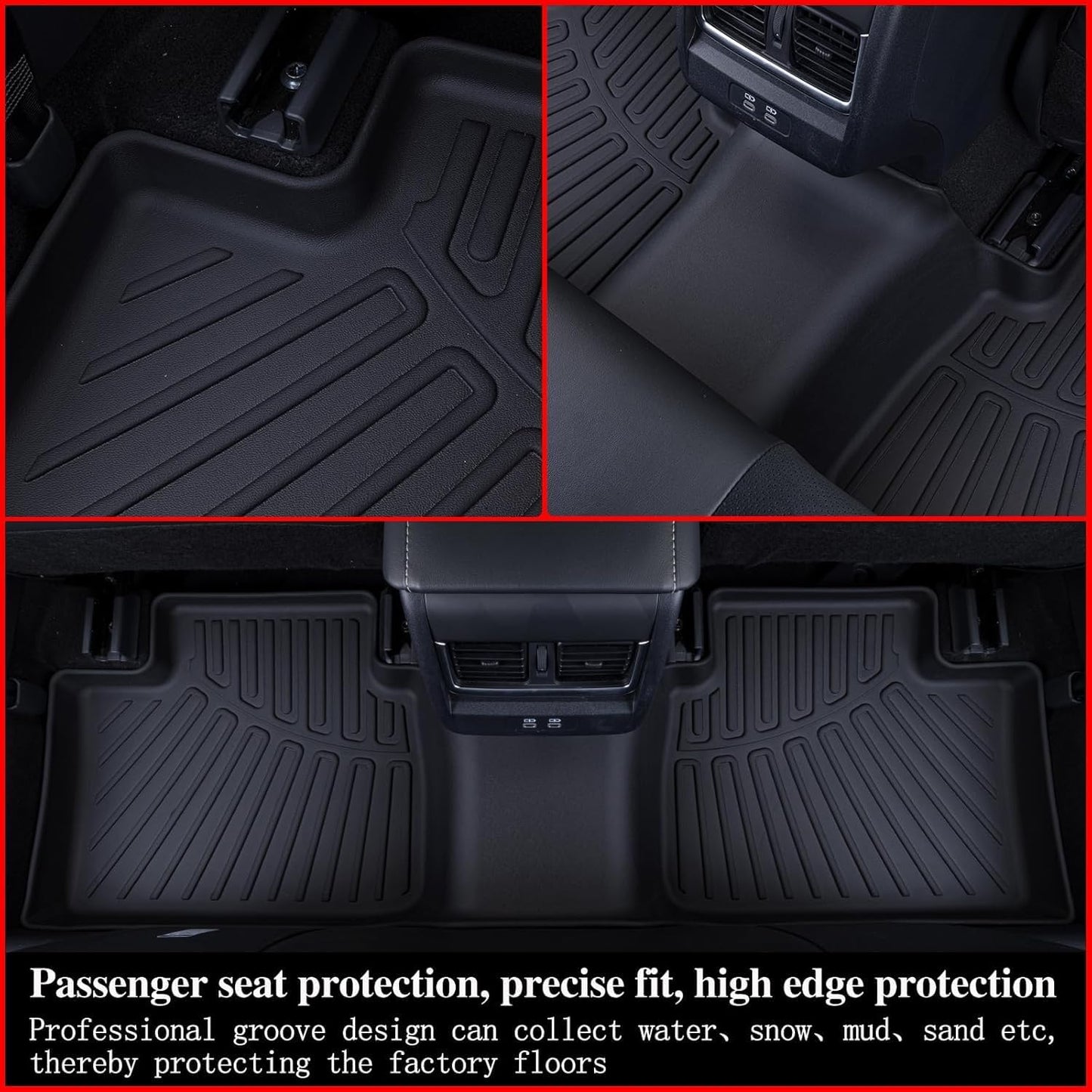Floor Mat for 2025 Nissan Armada Only Suit for 7 Seats, TPE All Weather Protection Floor Liners & Cargo Liners Velcro Covering The Backrest (for 2025 Nissan Armada-7)