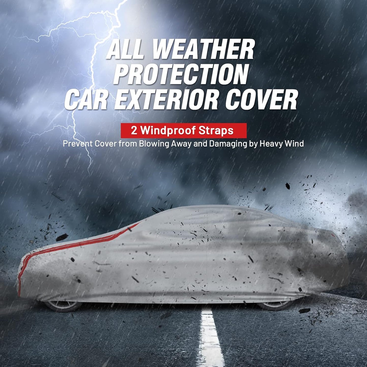 Favoto Sedan Car Cover Waterproof - Custom Fit for Toyota Corolla (1996-2024) All Weather for Automobiles Outdoor with Reflective Stripe Snow Sun Dust UV Protection Full Exterior Cover